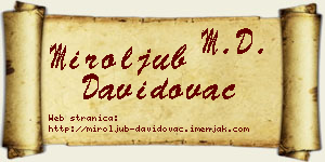 Miroljub Davidovac vizit kartica